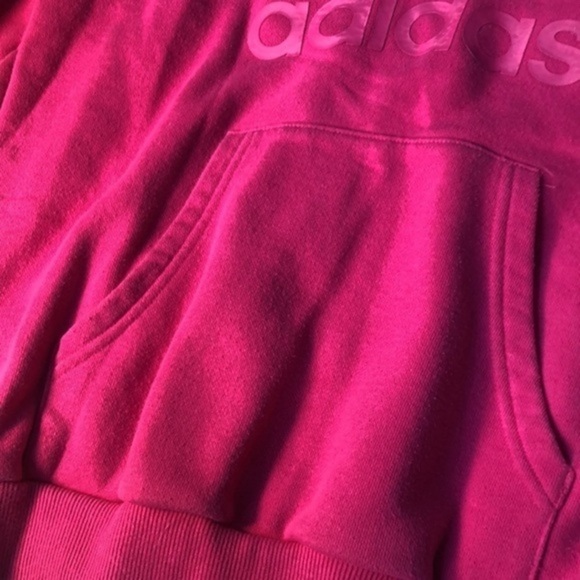 ADIDAS | Pink Ghost Logo Drawstring Hoodie - Size S - Picture 3 of 9